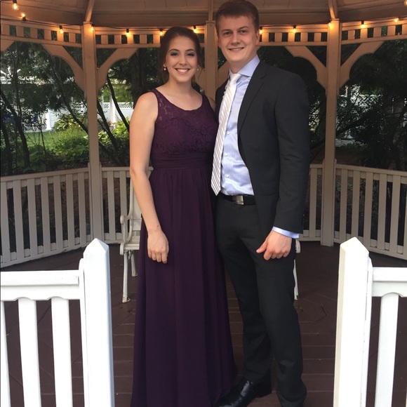 aubergine bridesmaid dress